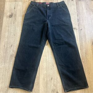 VTG TOMMY HILFIGER CARPENTER FIT Men 34X32 RED LABEL Denim Black Jeans